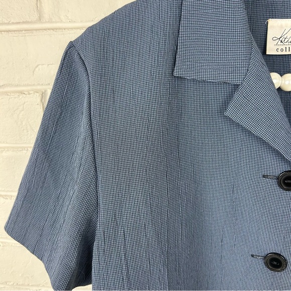 Vintage Katie Lee Boxy Blue Short Sleeve Button Down Shirt Size 12 - Picture 5 of 6